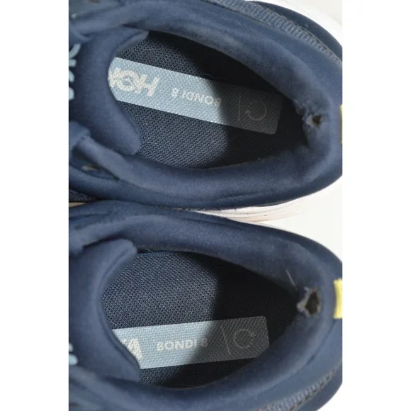 Hoka One One Bondi 8 Womens 8 B Running Shoes Gym Varsity Navy White 1127952-VYN - Picture 12 of 16